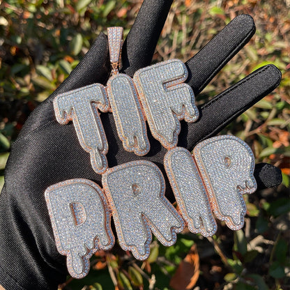 Drip and Shine Iced Out Personalized Custom Name Necklace Pendant