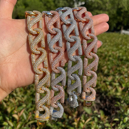 20MM 8 Shaped Iced Out Diamond Bracelet