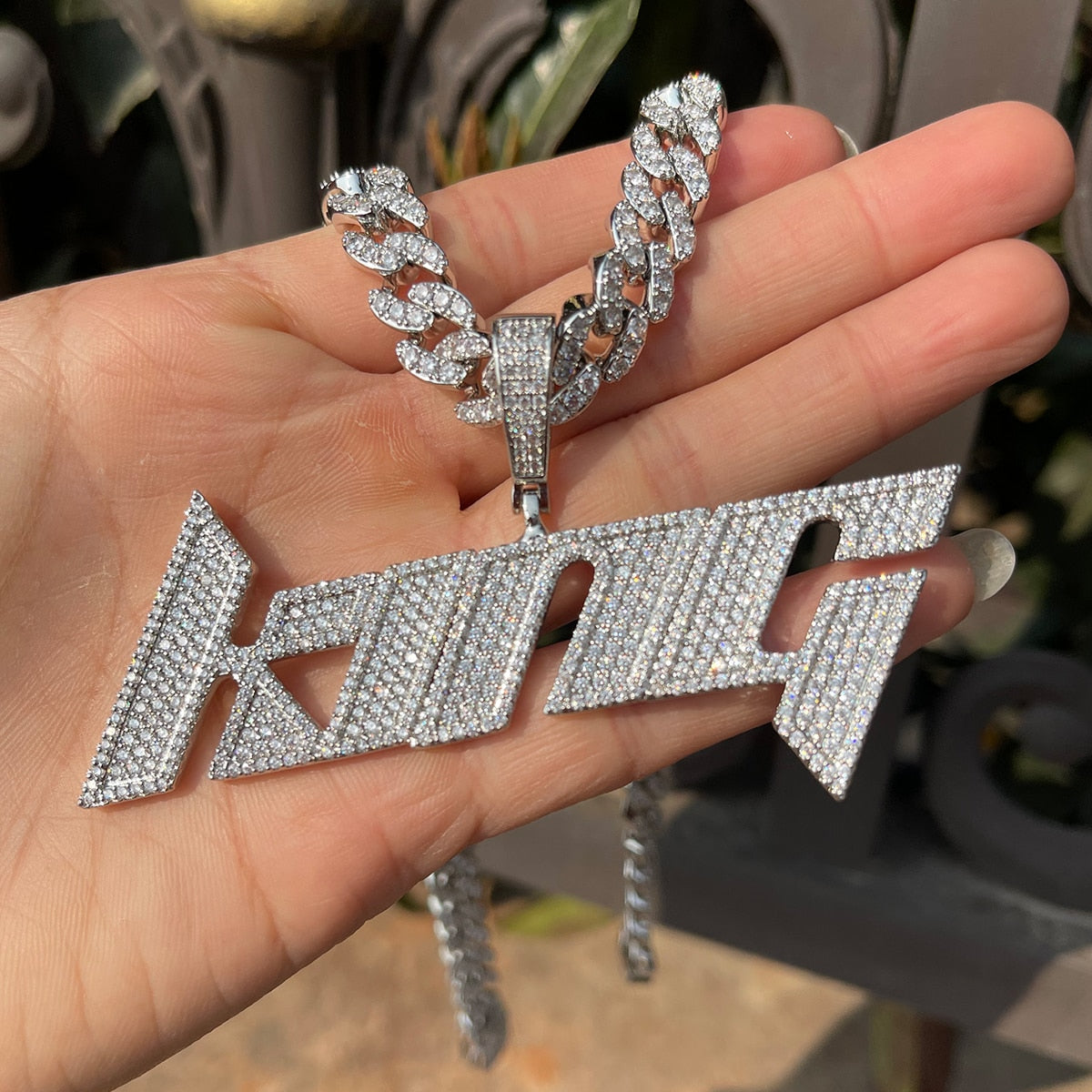 Luxury Font VVS Iced Out Personalized Custom Name Necklace Pendant