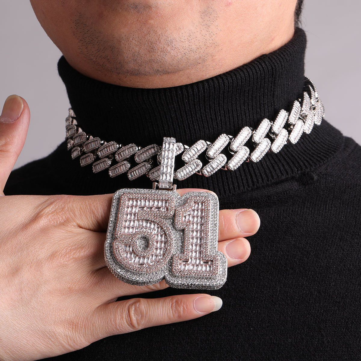 Any Number Any Letter Iced Out Personalized Custom Name Necklace Pendant