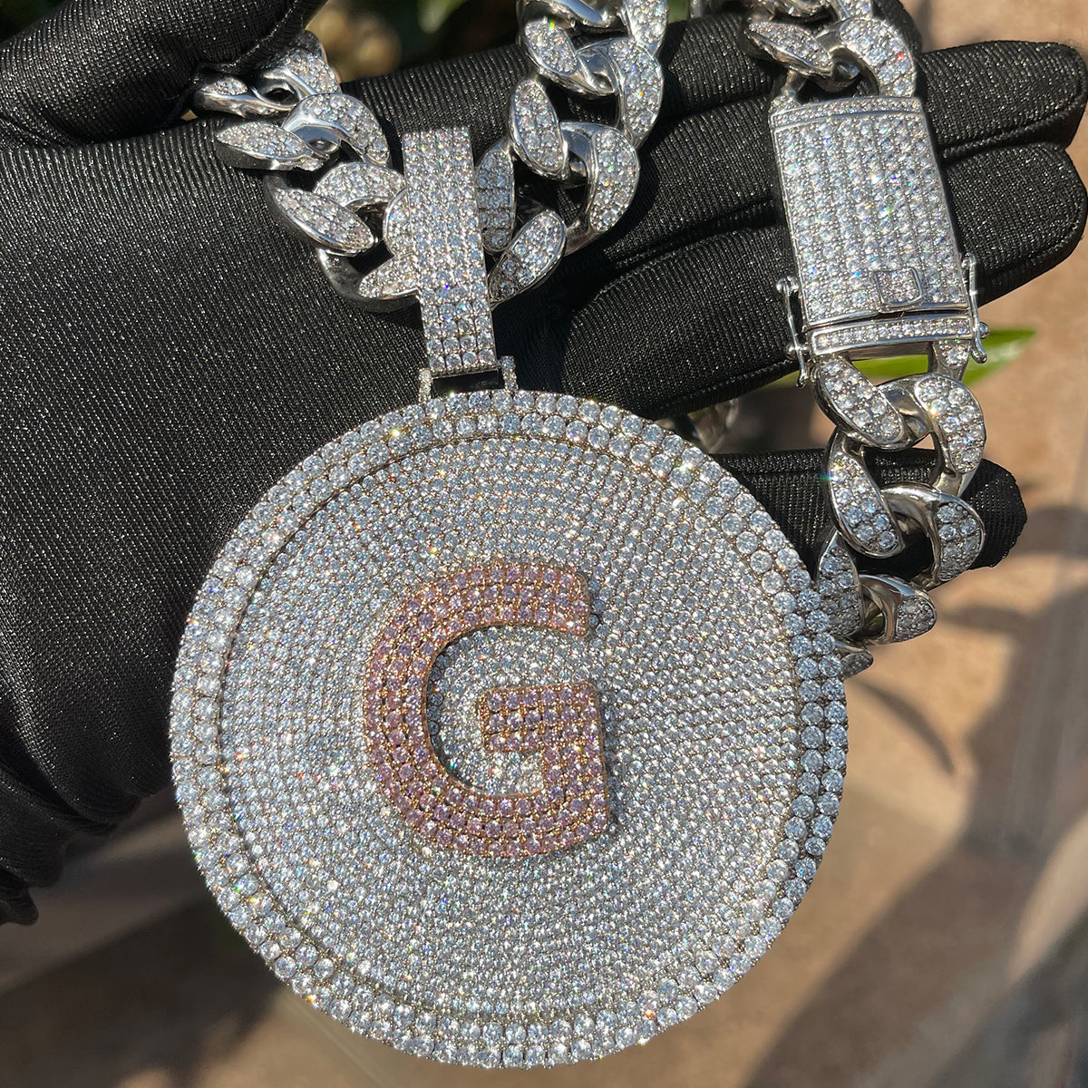 Disc Edition Iced Out Personalized Custom Name Necklace Pendant