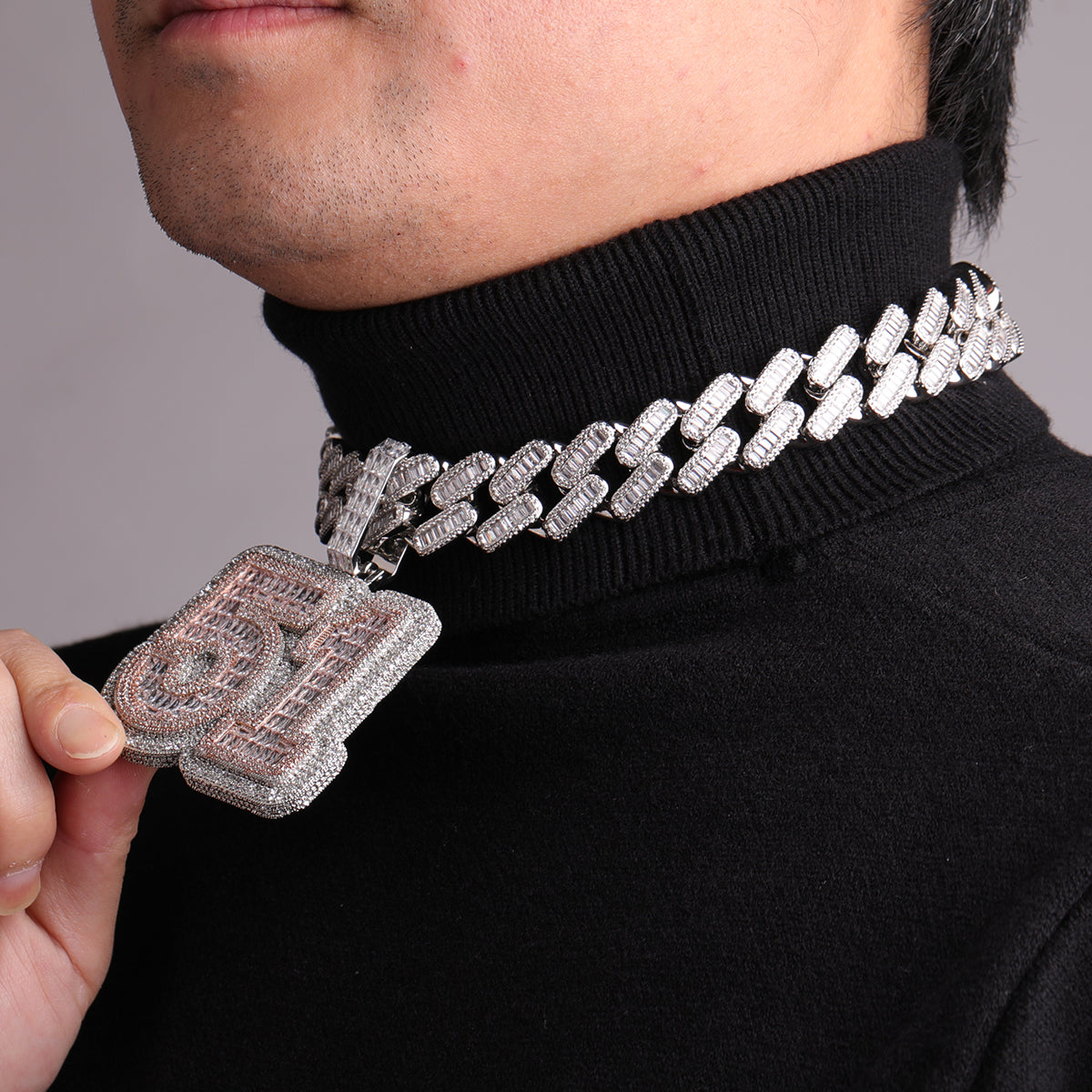 Any Number Any Letter Iced Out Personalized Custom Name Necklace Pendant