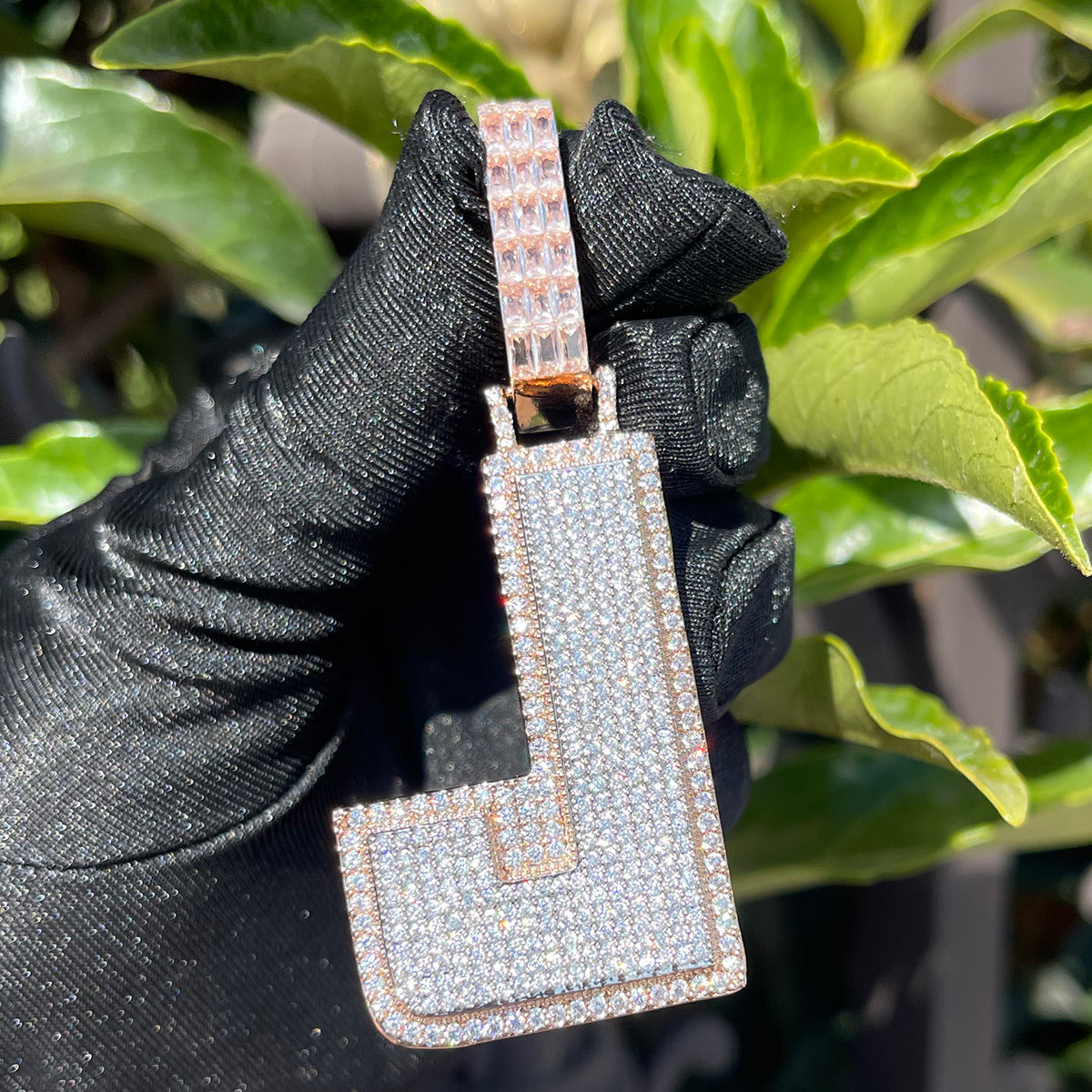 Two Tone Luxury Iced Out Initial Custom Name Necklace Pendant