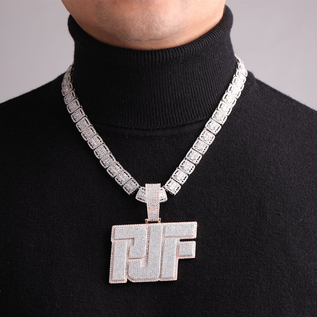 Sticky Letters Extra Shine Iced Out Personalized Custom Name Necklace Pendant
