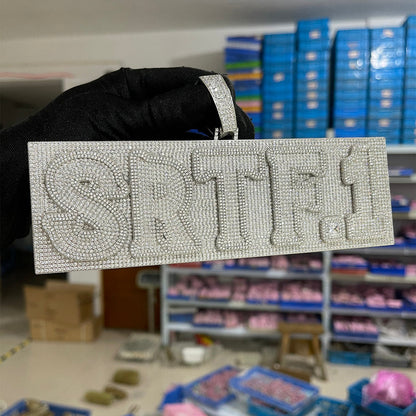 Plate Design VVS Shine Iced Out Personalized Custom Name Necklace Pendant