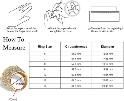 Fully Iced Out Prong Setting Cushion Iced Out Diamond Ring