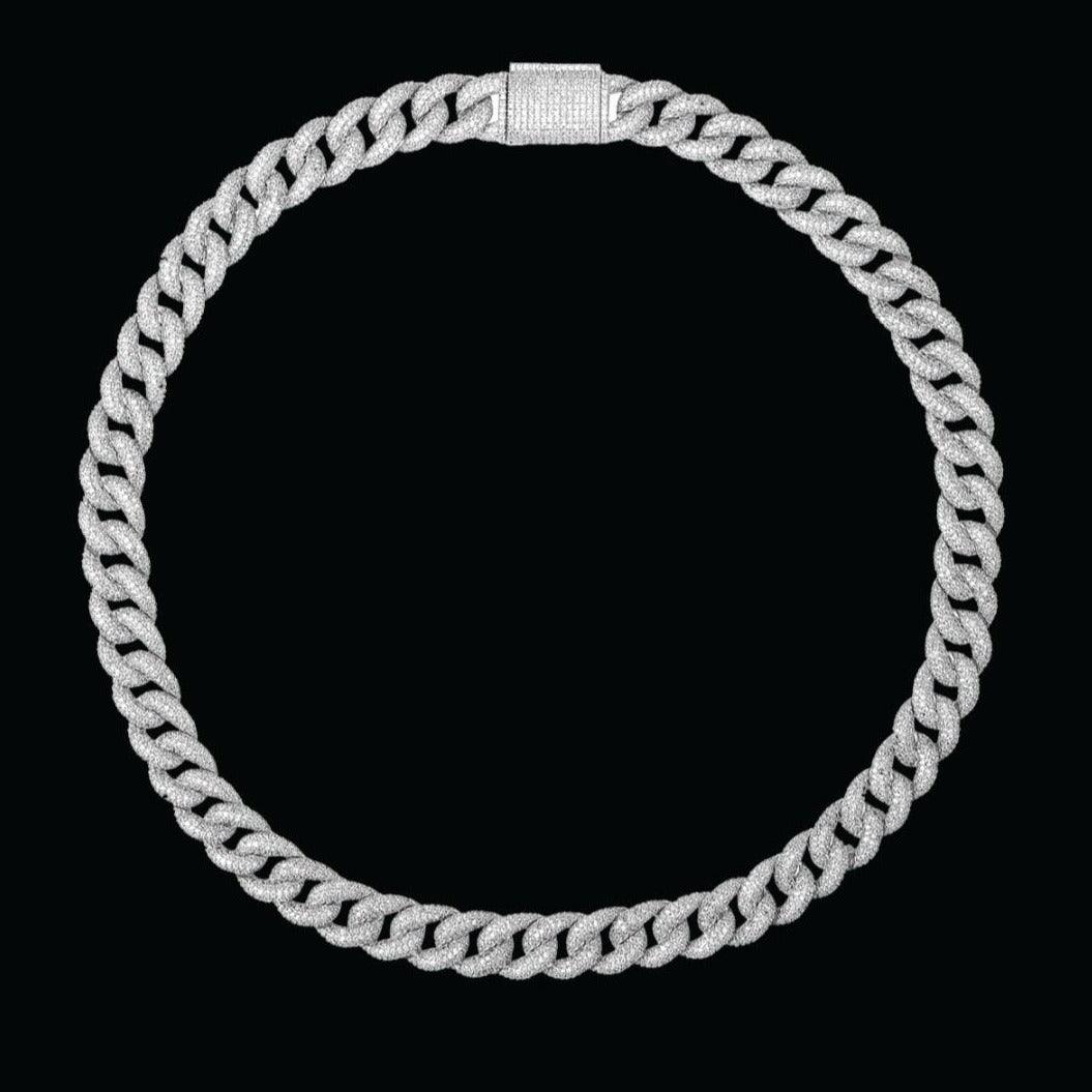 15MM Miami Drip Cuban Link Iced Out Diamond Necklace Chain